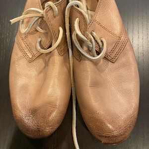 Frye oxfords. Light distressed brown color. Size 6.